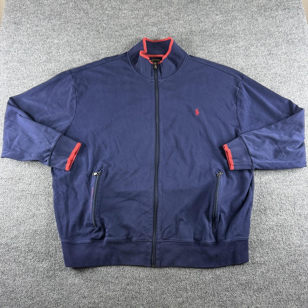 Polo Ralph Lauren Jacket Mens Big 3X Blue Performance Sport Full Zip Track
